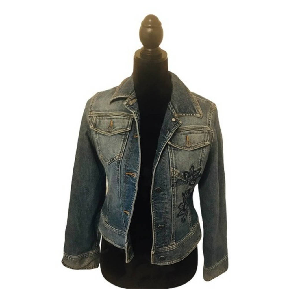 The Limited Cropped Blue Jean Jacket Size Small